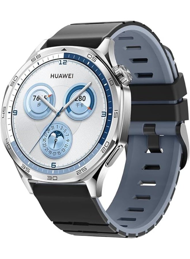 فكرة حزام سيليكون فاخر 22 مم لساعة Huawei Watch GT6 46 مم | GT6 Pro | GT5 46 مم | GT4 | GT2 GT3 46 مم | Watch 4/4 Pro | Watch 3/3 Pro | GT3 | GT3 Pro | GT Runner - Image 1